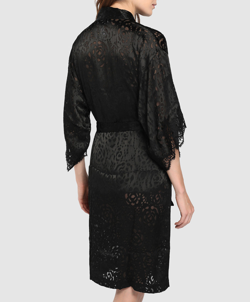 Déshabillé Lise Charmel Dressing Floral noir ALC2088-NO