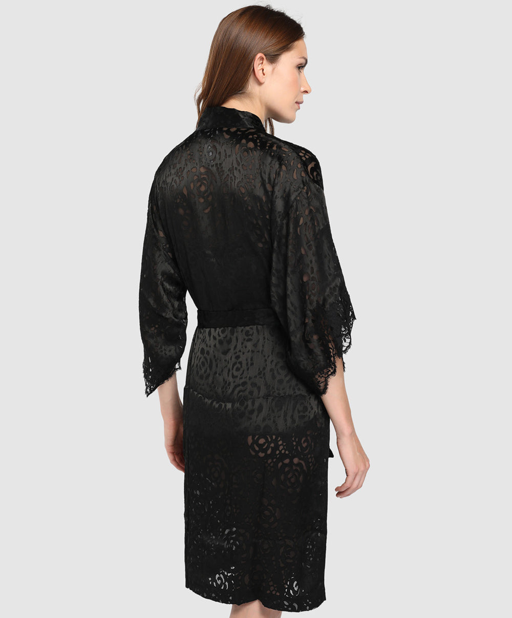 Déshabillé Lise Charmel Dressing Floral noir ALC2088-NO