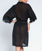 Déshabillé court en soie Lise Charmel Splendeur Soie noir ALC2680-NO