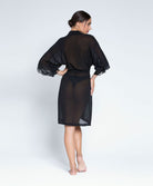 Déshabillé court en soie Lise Charmel Splendeur Soie noir ALC2680-NO