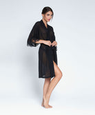 Déshabillé court en soie Lise Charmel Splendeur Soie noir ALC2680-NO