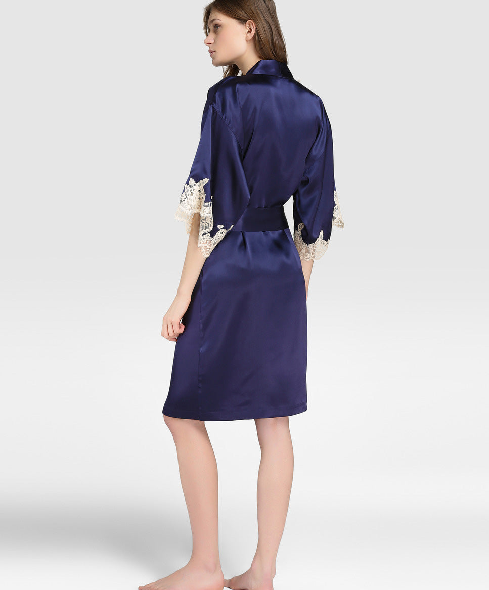 Déshabillé en soie Lise Charmel Splendeur Soie marine ALC2080-SM