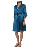 Déshabillé en soie Lise Charmel Splendeur Soie cyan ALC2080-SC