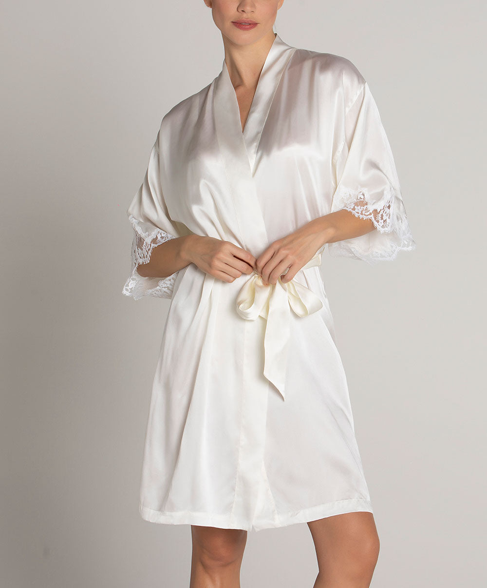 Déshabillé en soie Lise Charmel Splendeur soie écru nacre ALC2080-EN