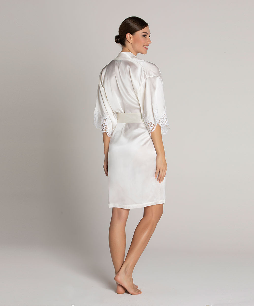 Déshabillé en soie Lise Charmel Splendeur soie écru nacre ALC2080-EN