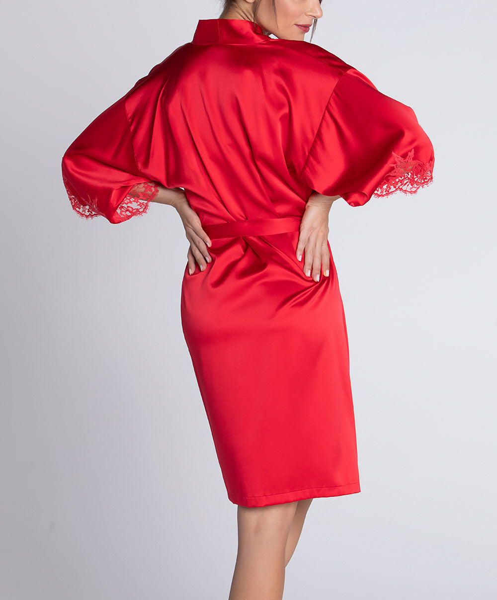 Déshabillé en soie Lise Charmel Splendeur soie rouge ALC2080-RS