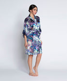 Déshabillé en soie et viscose Lise Charmel Déesse Désirs mauve ALH2077-MD