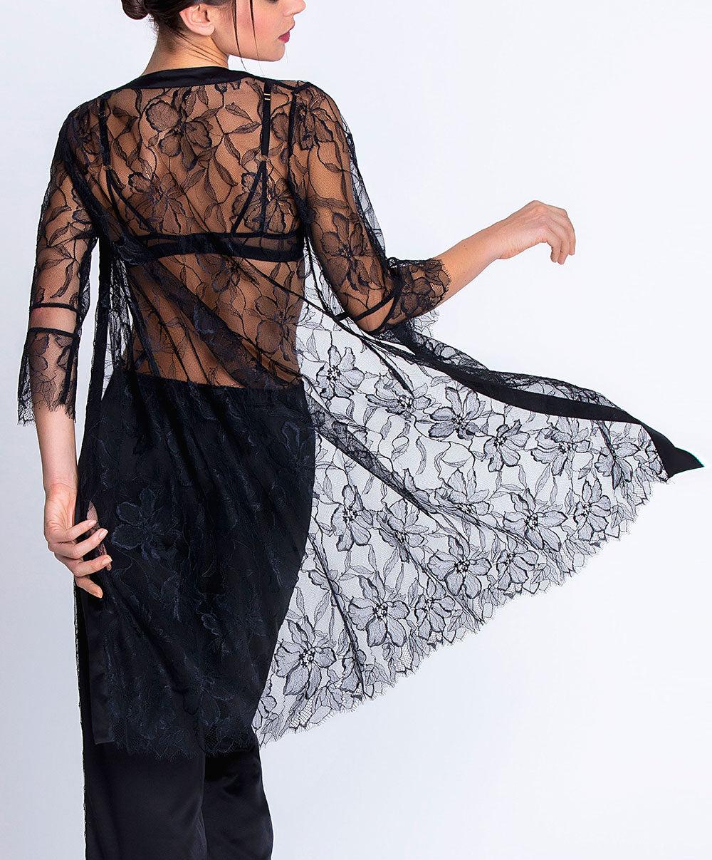 Déshabillé sexy ajouré Lise Charmel Adorable en Sexy noir ALH2085-NO