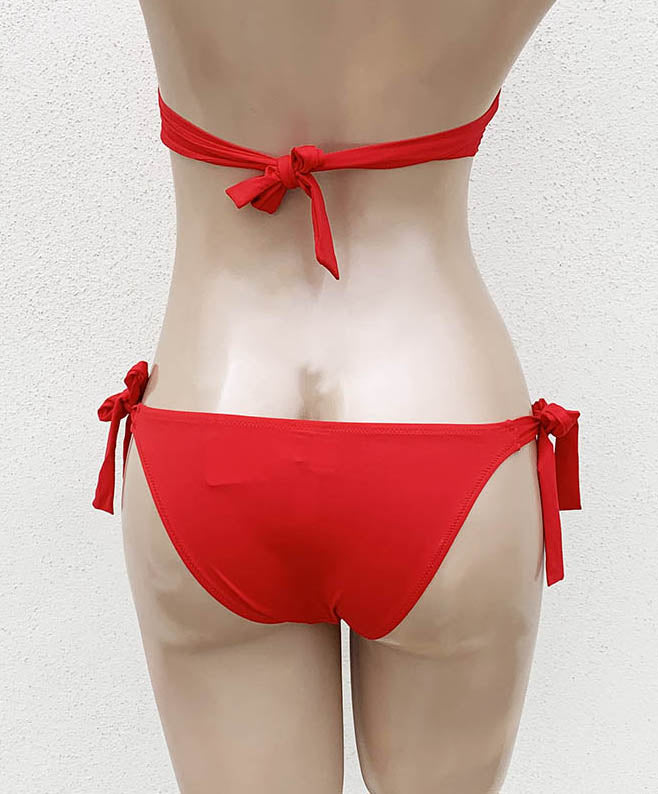 Maillot de bain slip à nouettes bikini La Double Mix rouge Antigel Bain EBA0150-RP