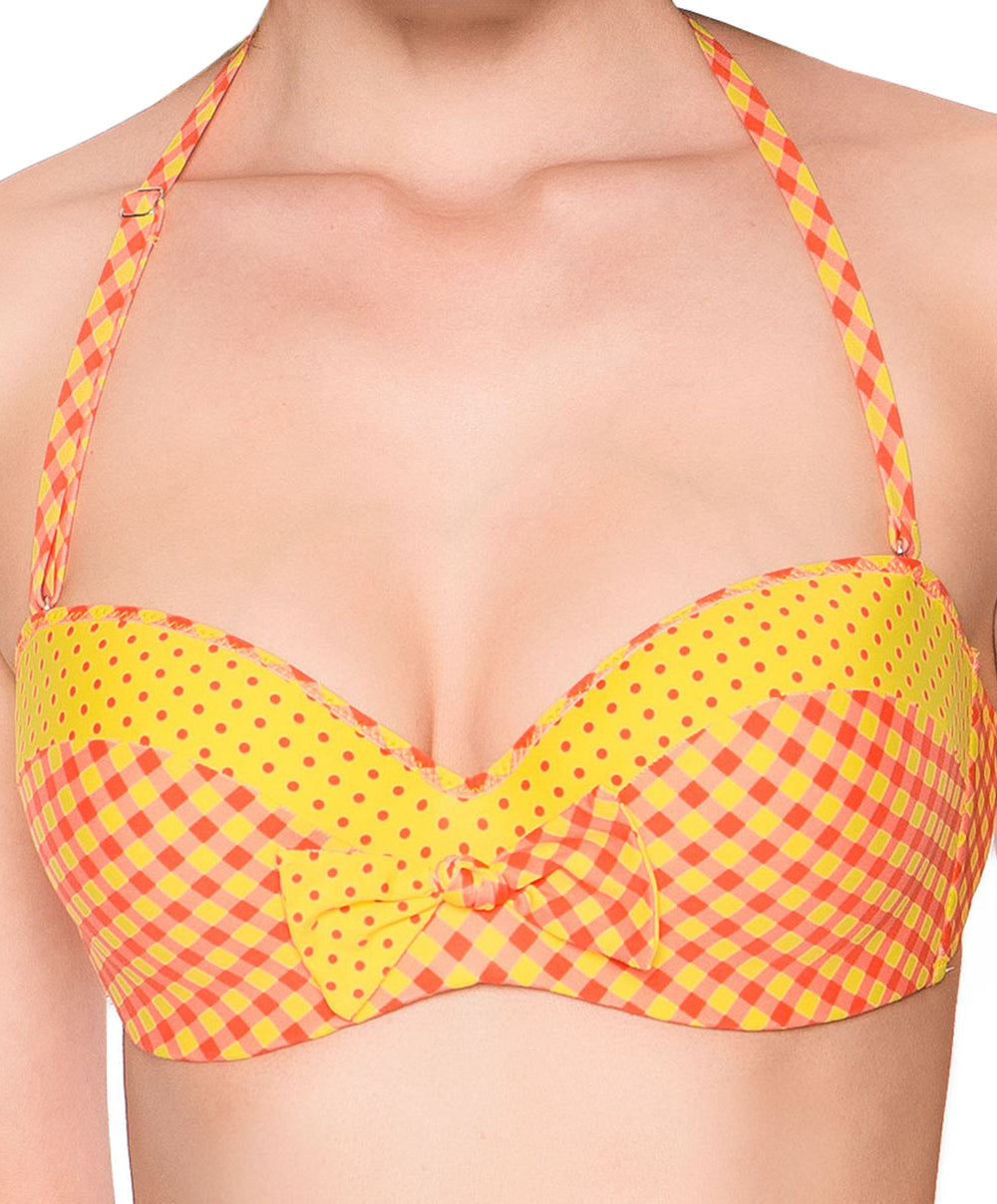 Bandeau coque tour de cou - Maillot de bain Bomb jaune La bomb vichy Antigel de Lise Charmel EBA7187