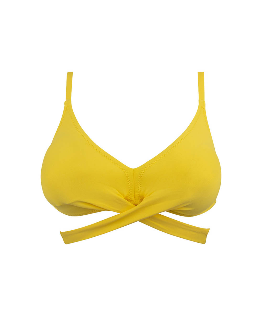 Maillot de bain triangle mousse sans armatures La Chiquissima jaune Antigel Bain EBB2714-MS