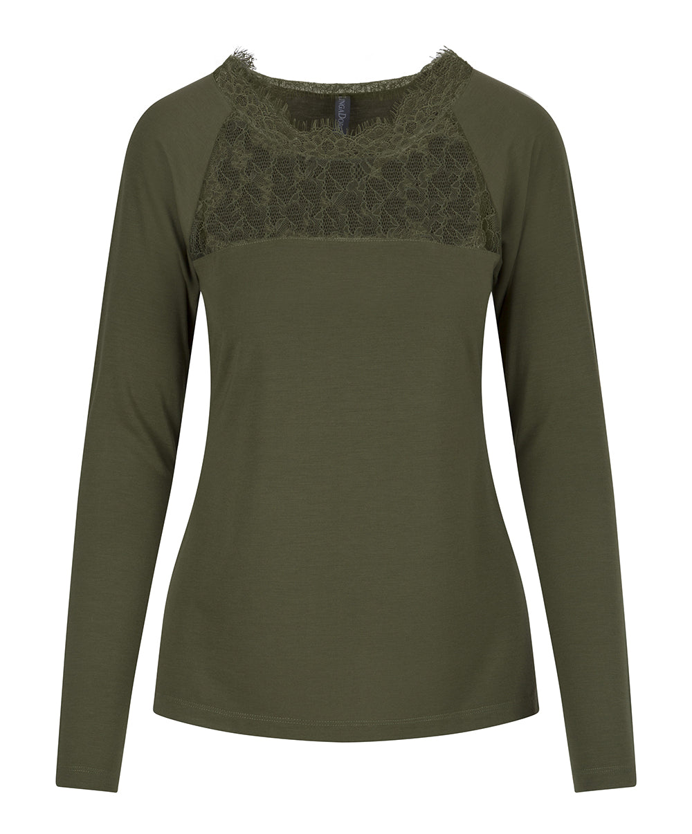 Ensemble pyjama "avocado" inserts en dentelle Lingadore nightwear Lingadore 6314-136-AVOC