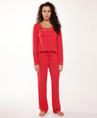 Ensemble pyjama en viscose et dentelle rouge cerise Lingadore Lingadore nightwear 7604-164-CERI