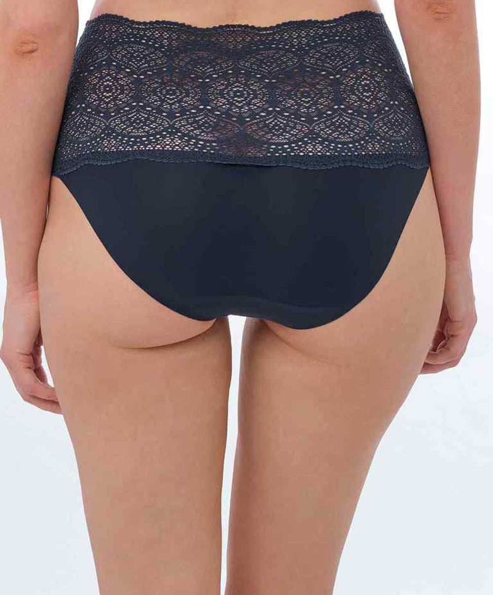 Slip invisible stretch taille haute dentelle Fantasie Lace Ease navy FL2330-NAY