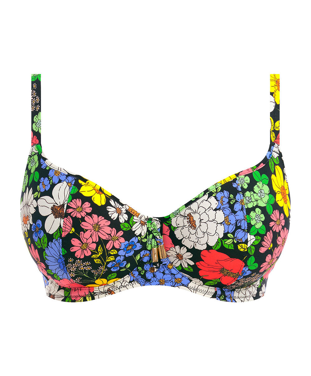 Haut de maillot de bain balconnet à armatures décolleté cœur Floral Haze multicolore Freya swim AS202803-MUI