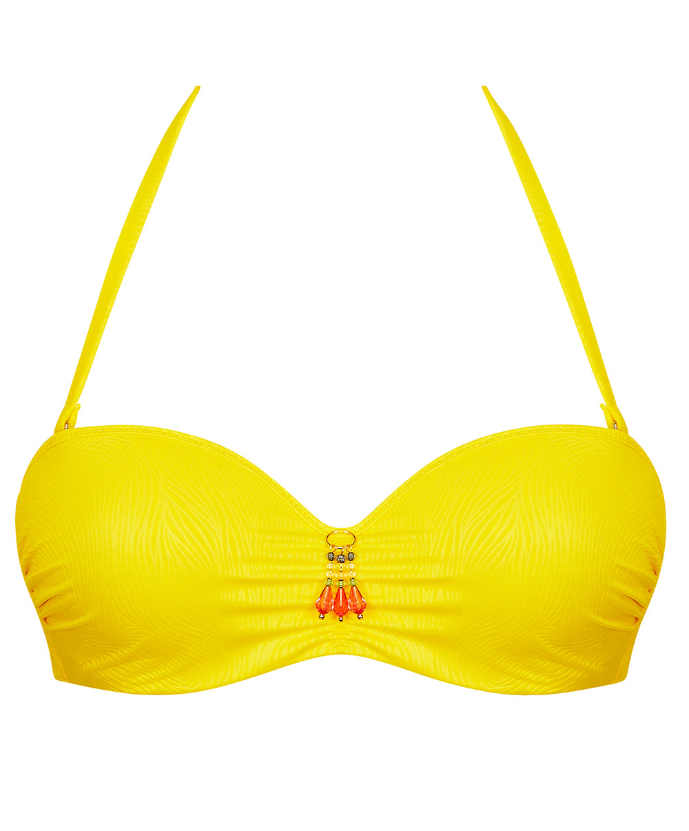 Haut de maillot de bain bandeau coque La Muse des Vagues jaune Antigel Bain EBB7126-JA 100