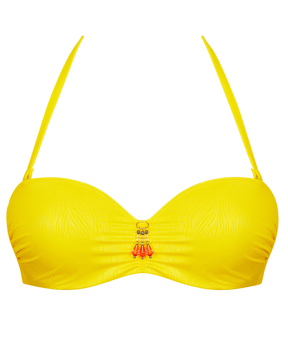 Haut de maillot de bain bandeau coque La Muse des Vagues jaune Antigel Bain EBB7126-JA 100