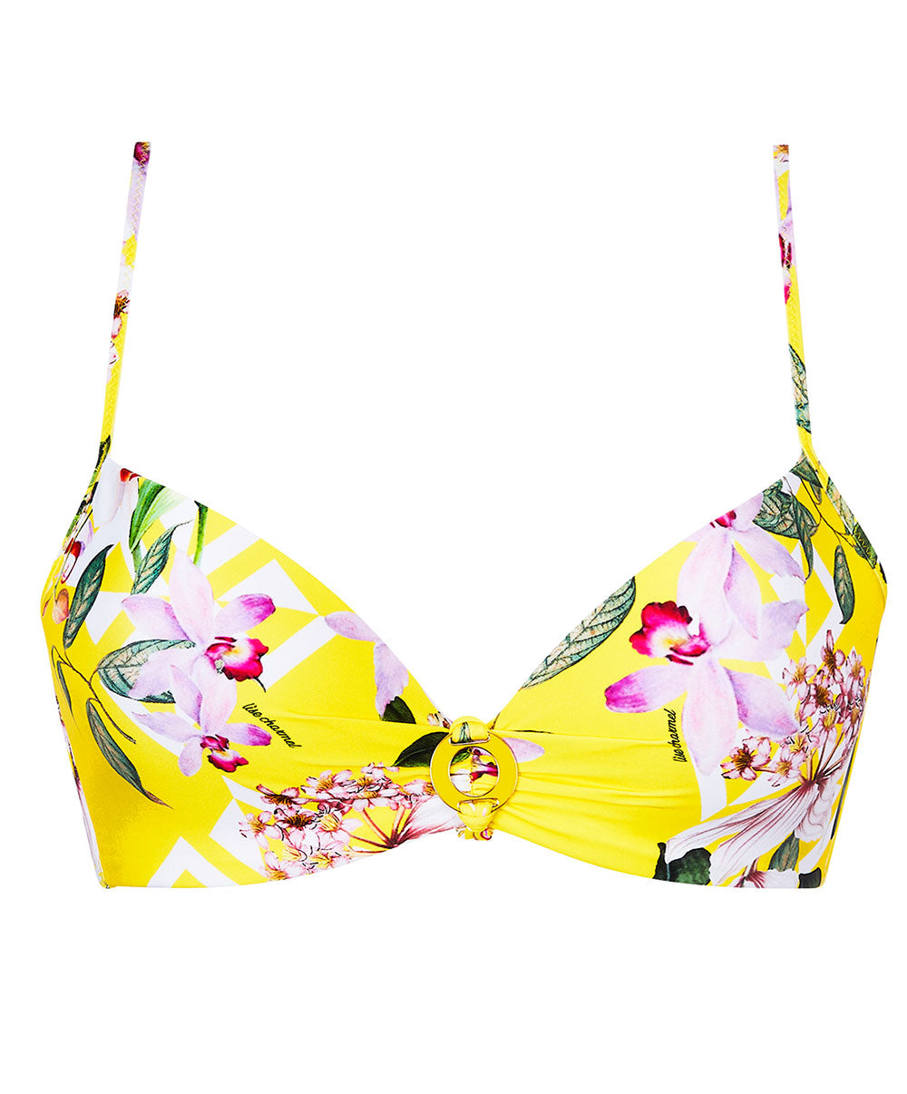 Haut de maillot de bain corbeille coque Lise Charmel bain Jardin Délice soleil jaune ABB5878-SD