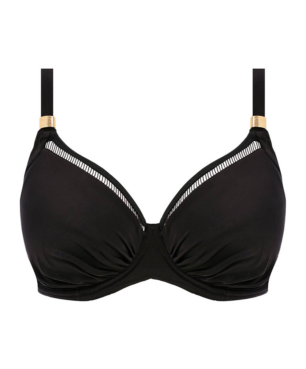 Haut de maillot de bain couvrant et plissé avec armatures Fantasie swim East hampton Noir FS502801-BLK