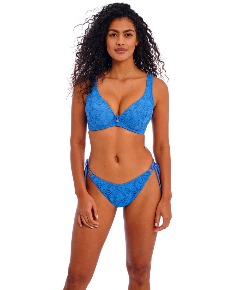 Haut de maillot de bain foulard apex haute décolleté plongeant Nomad Nights atlantic bleu Freya swim AS205413-ALT