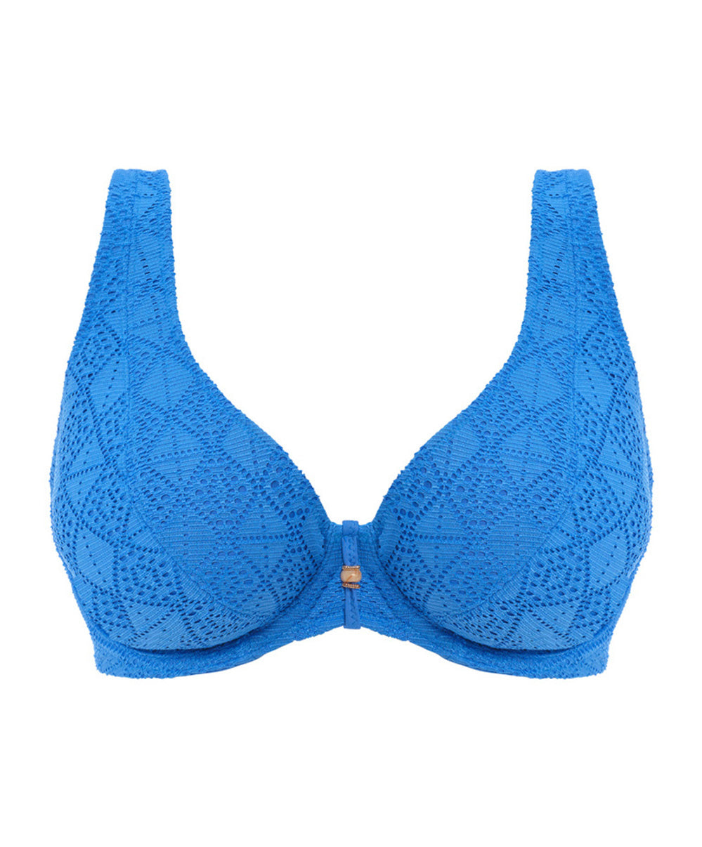 Haut de maillot de bain foulard apex haute décolleté plongeant Nomad Nights atlantic bleu Freya swim AS205413-ALT