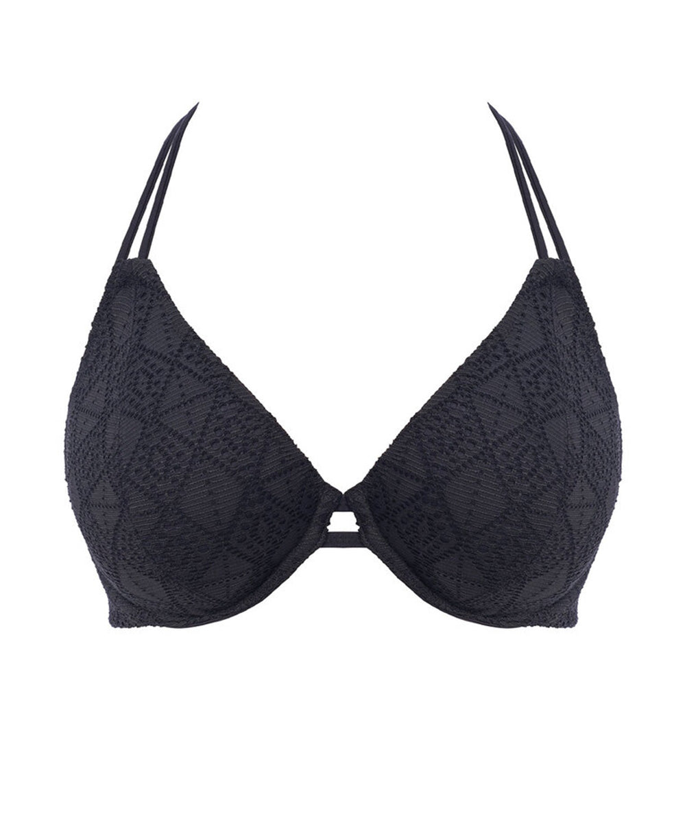 Haut de maillot de bain triangle tour de cou à armatures Nomad Nights noir Freya swim AS205404-BLK