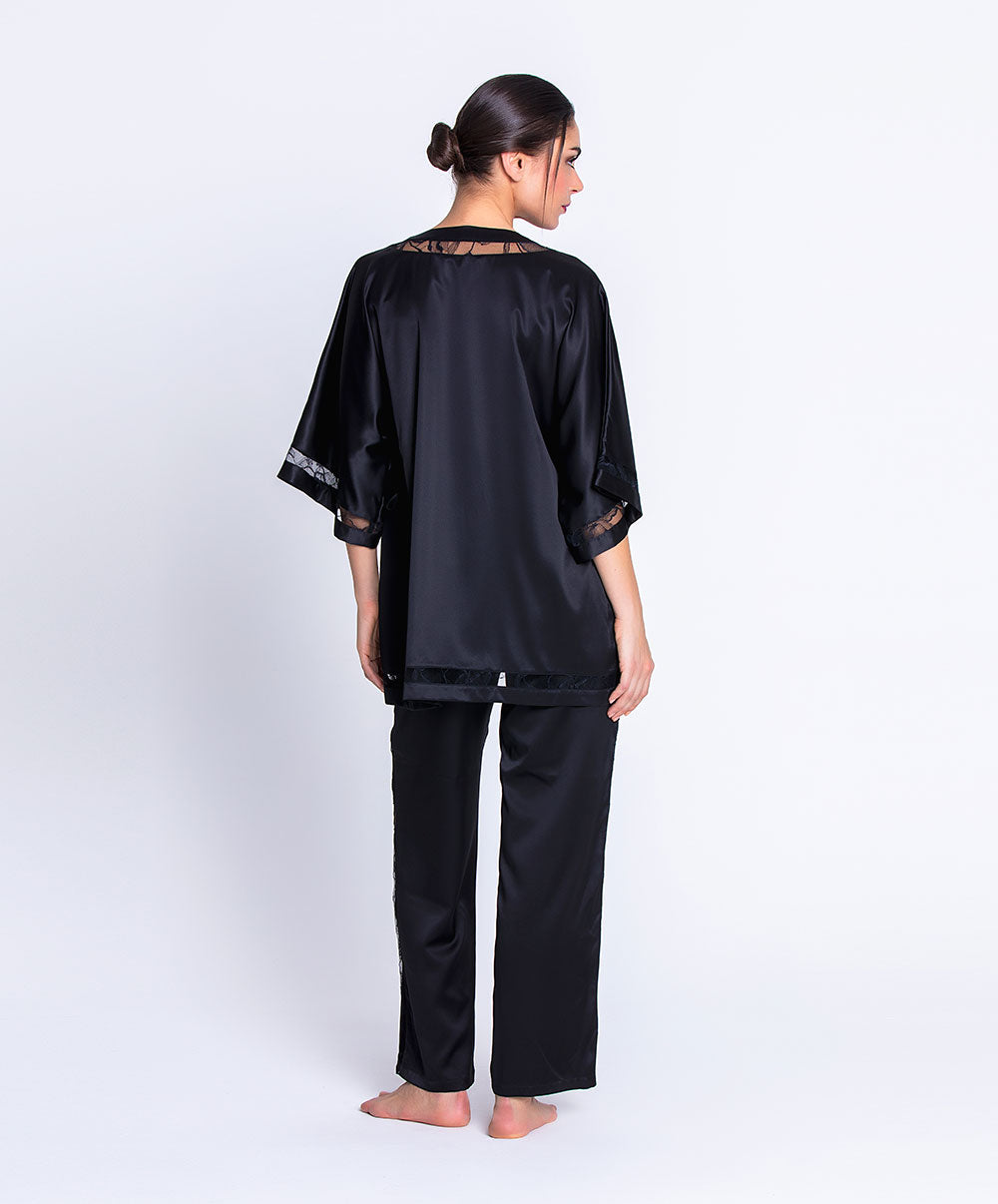 Kimono court manches 3/4 Lise Charmel Adorable en Sexy noir ALH2285-NO
