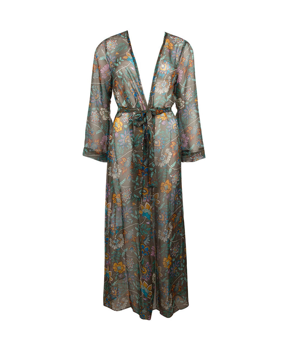 Kimono long d'été Lise Charmel bain Fleur Persane bronze ASB2967-BP