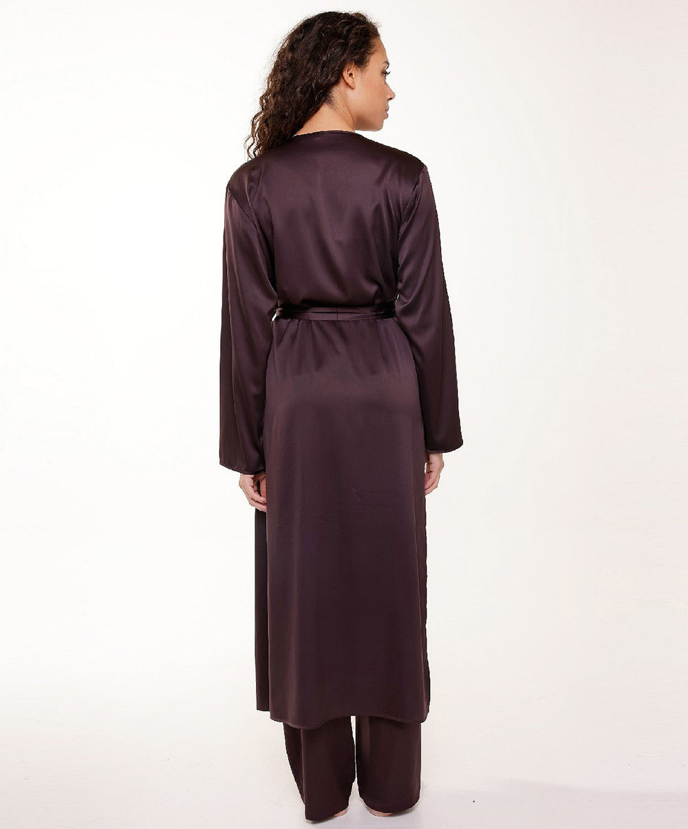 Kimono long satiné "Dark Pepper" Lingadore Lingadore nightwear 7623-162-DKPP