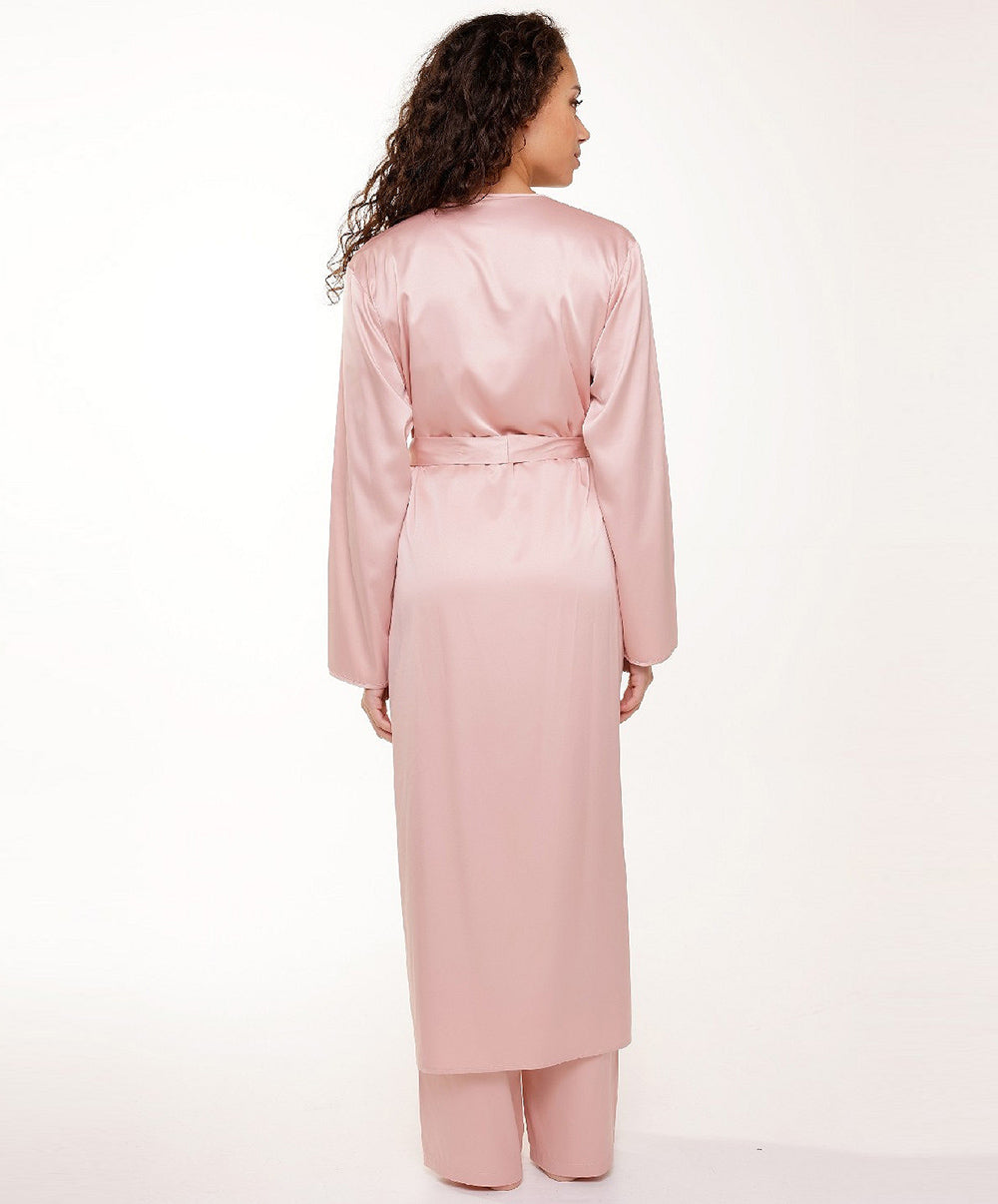 Kimono long satiné "Rose Smoke" Lingadore 7623-298-ROSM