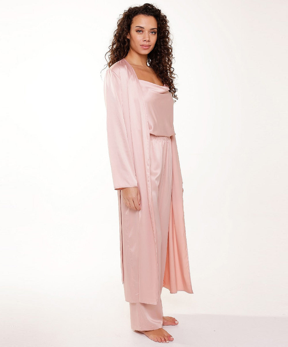 Kimono long satiné "Rose Smoke" Lingadore 7623-298-ROSM