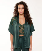 Kimono satiné sexy "Garden Green" Lingadore Lingadore nightwear 7501KM-157-GAGR