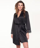 Kimono satiné sexy "black/peacock" Lingadore Lingadore nightwear 6811KM-27-BKPK