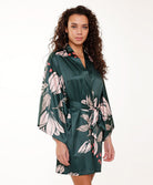 Kimono satiné sexy imprimé fleurs Lingadore 7621-17-PRINT