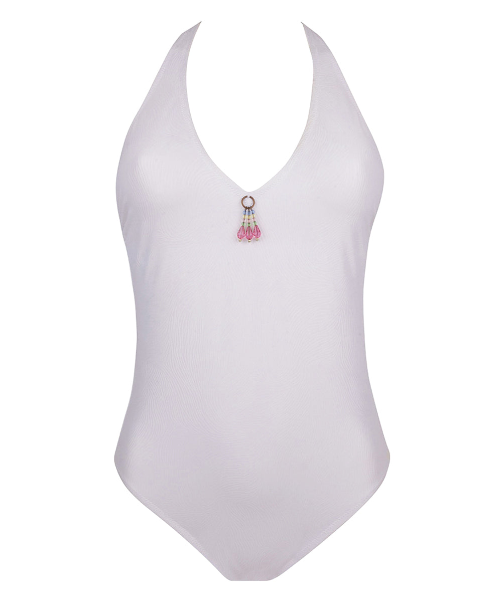 Maillot de bain 1 pièce sans armatures La Muse des Vagues blanc Antigel Bain EBB9226-VB