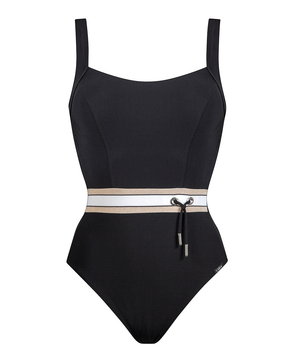 Maillot de bain 1 pièce gainant sans armatures Coastlines noir Lidea Swimwear sculptant LI-8212-471-290