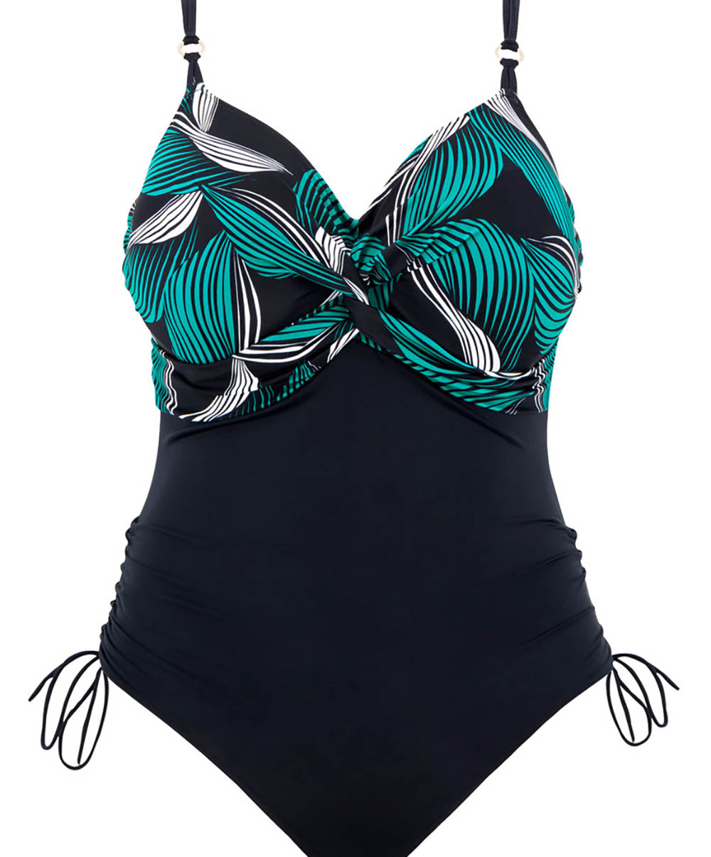 Maillot de bain 1 pièce twisté jambes réglables Fantasie swim Saint lucia Black FS504431-BLK