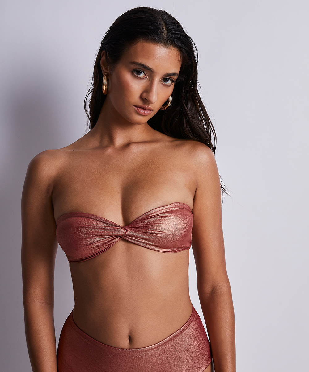 Haut de maillot bandeau coque amovible Sunlight glow Cuivre Aubade Bain 2U06-O-CUVR