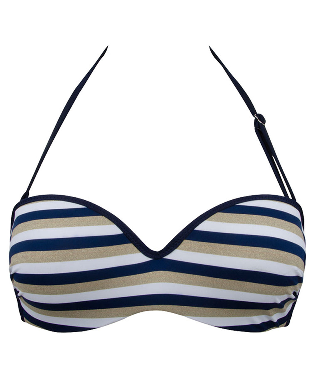 Maillot de bain bandeau coque La Belle à Bord or navy Antigel Bain EBB7175-ON