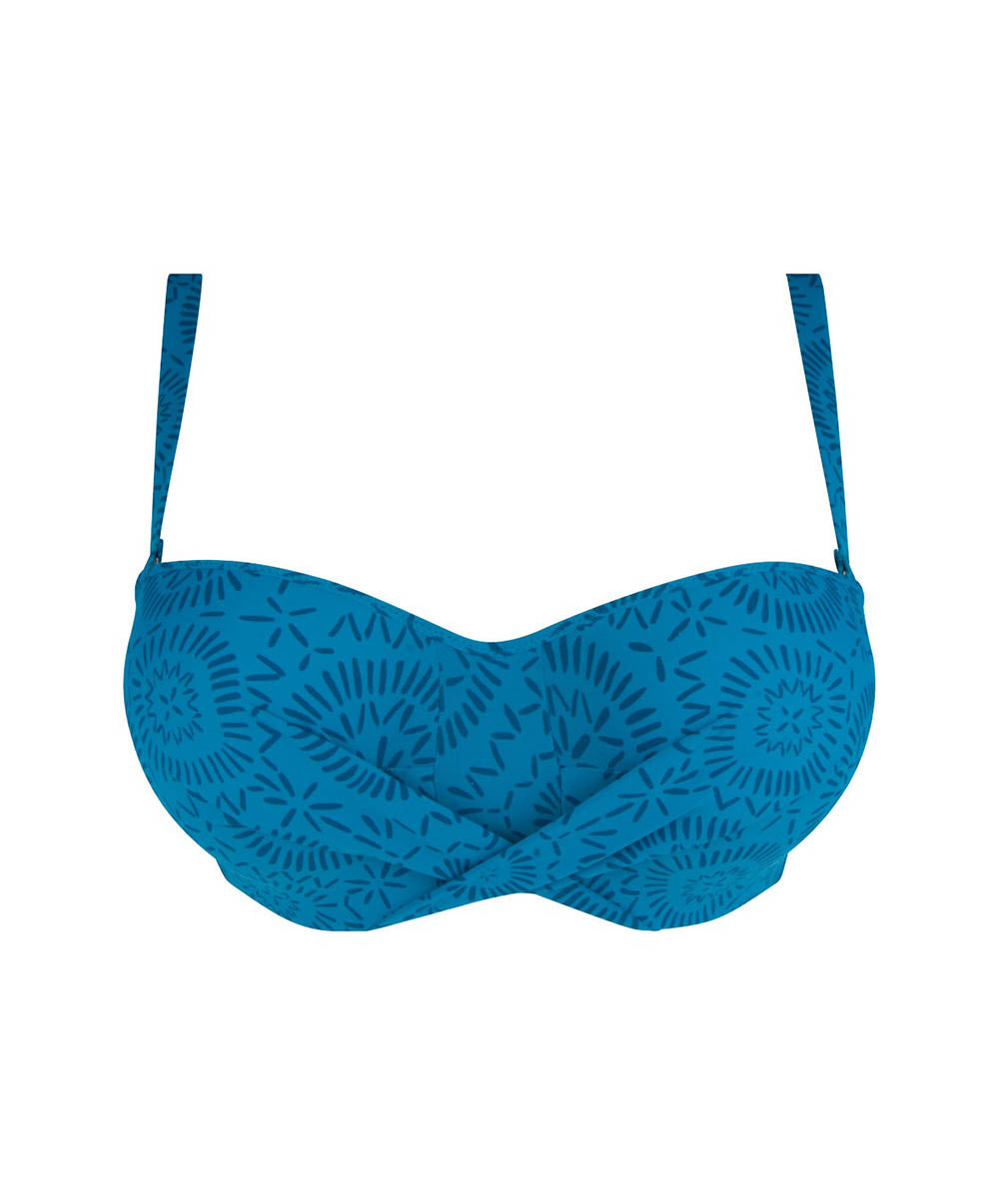 Maillot de bain bandeau grande taille L'ethnica Bleu canard Antigel Bain FBB7174-BC