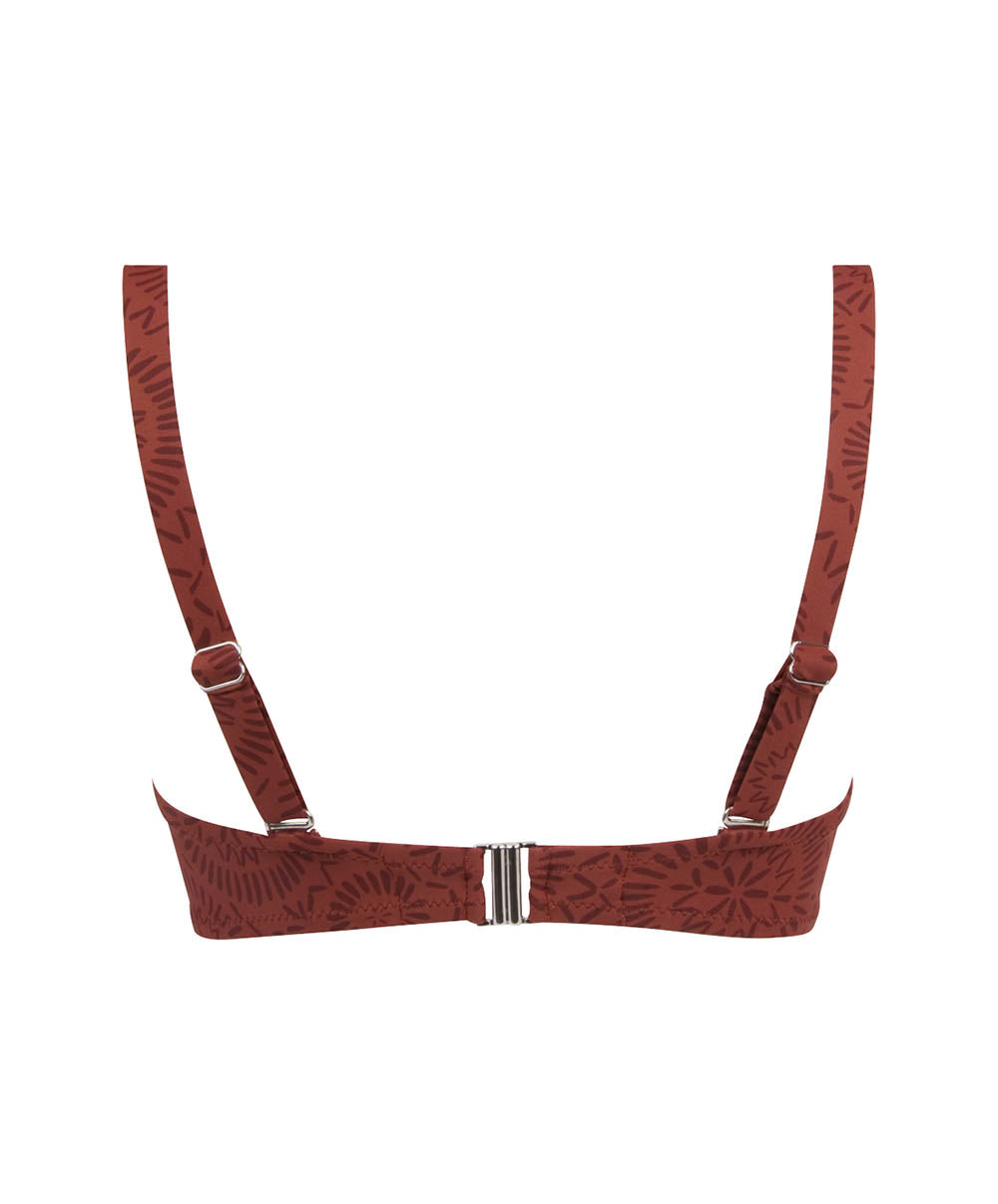 Maillot de bain bandeau grande taille L'ethnica Ocre brune Antigel Bain FBB7174-BO