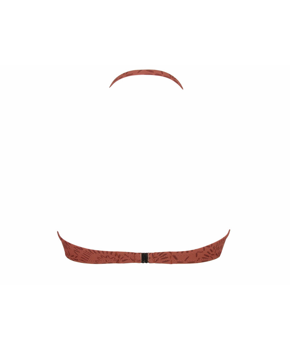 Maillot de bain bandeau tour de cou avec coques L'ethnica Ocre brune Antigel Bain EBB7174-BO