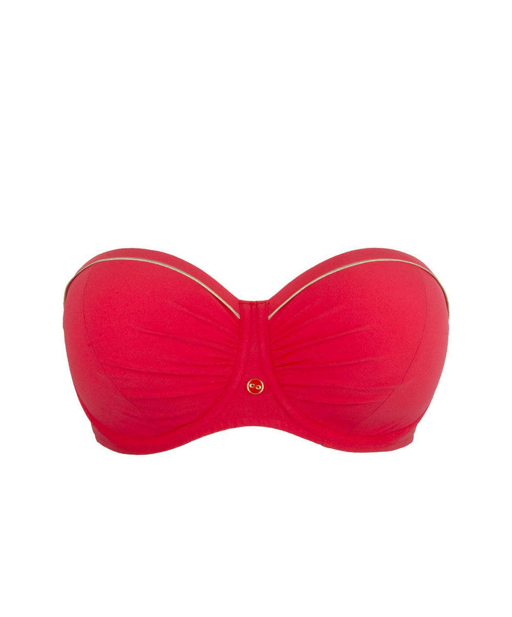 Maillot de bain brassière bonnets profonds Lise Charmel bain Plaisir régate Rouge hibiscus ABB5440-RH