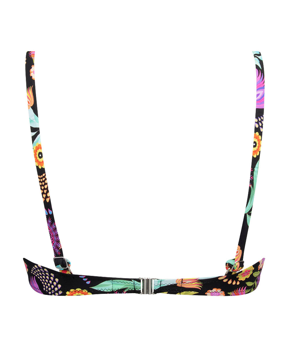 Maillot de bain trois quarts couvrant à armatures La Muse en Fleurs bouquet radieux noir Antigel Bain EBB6430-BR 10