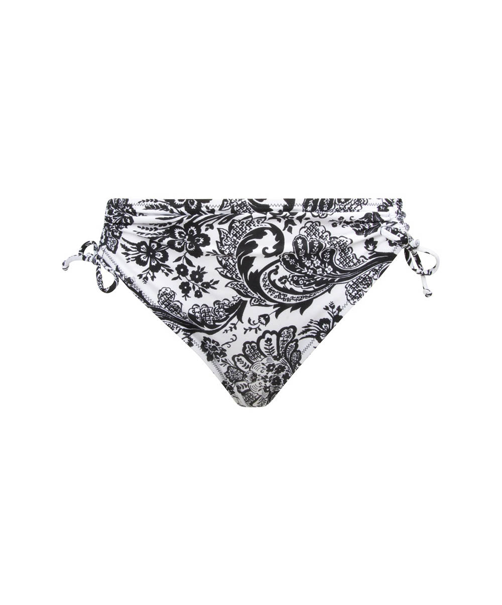 Maillot de bain culotte haute à coulisses La bandana Blanc Antigel Bain FBB0694-BB