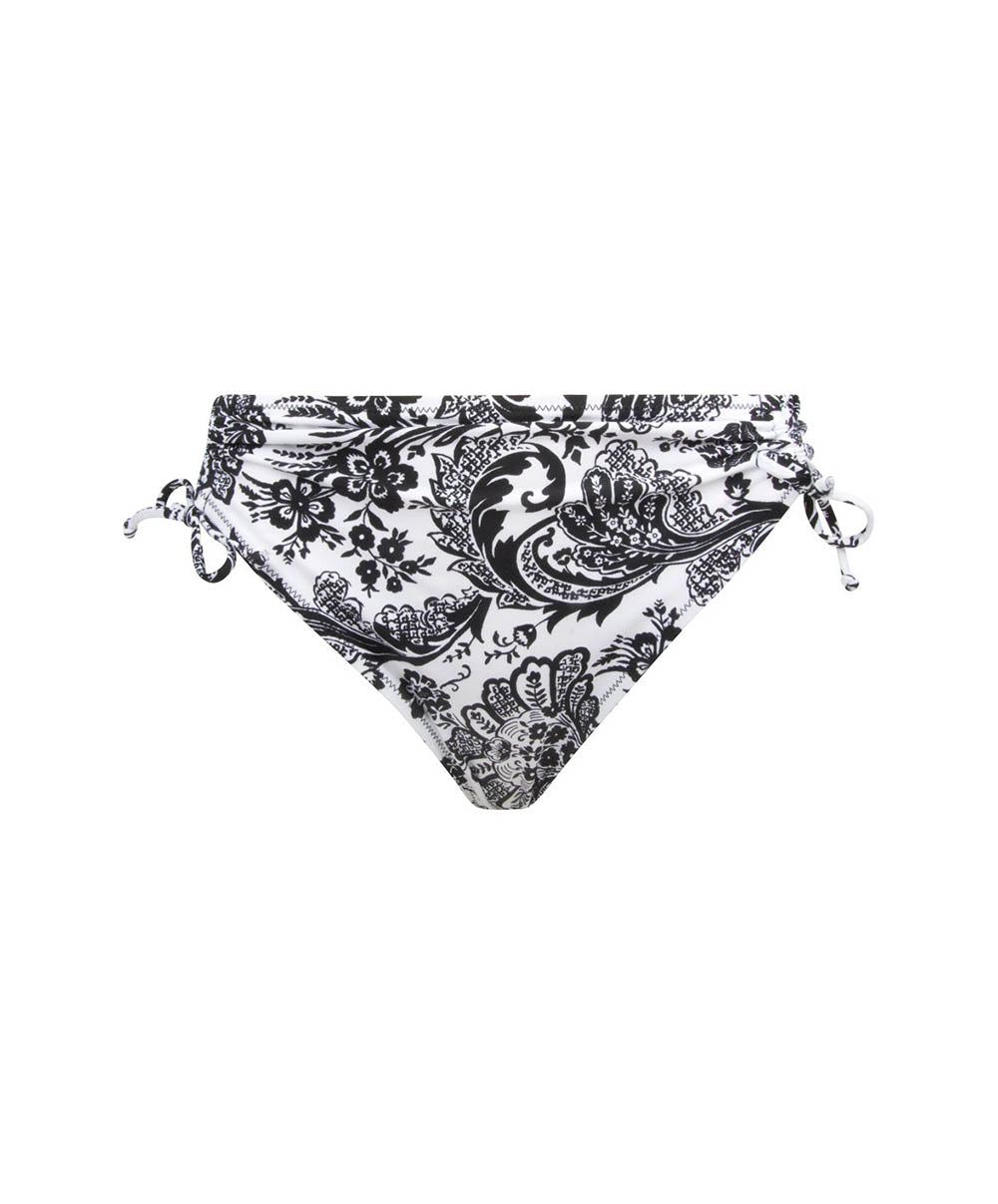 Maillot de bain culotte haute à coulisses La bandana Blanc Antigel Bain FBB0694-BB