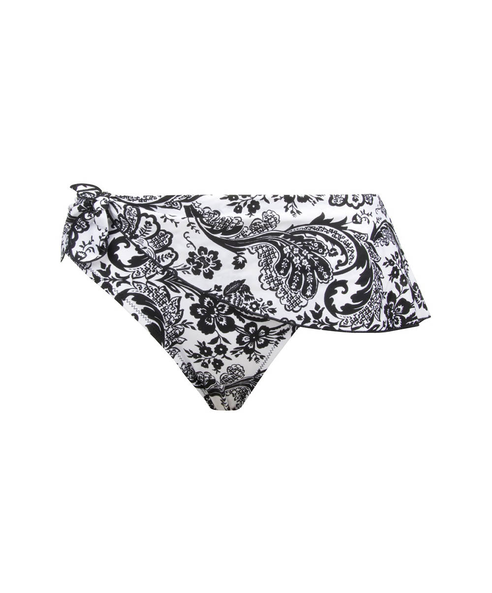Maillot de bain culotte jupette La bandana Blanc Antigel Bain EBB0894-BB