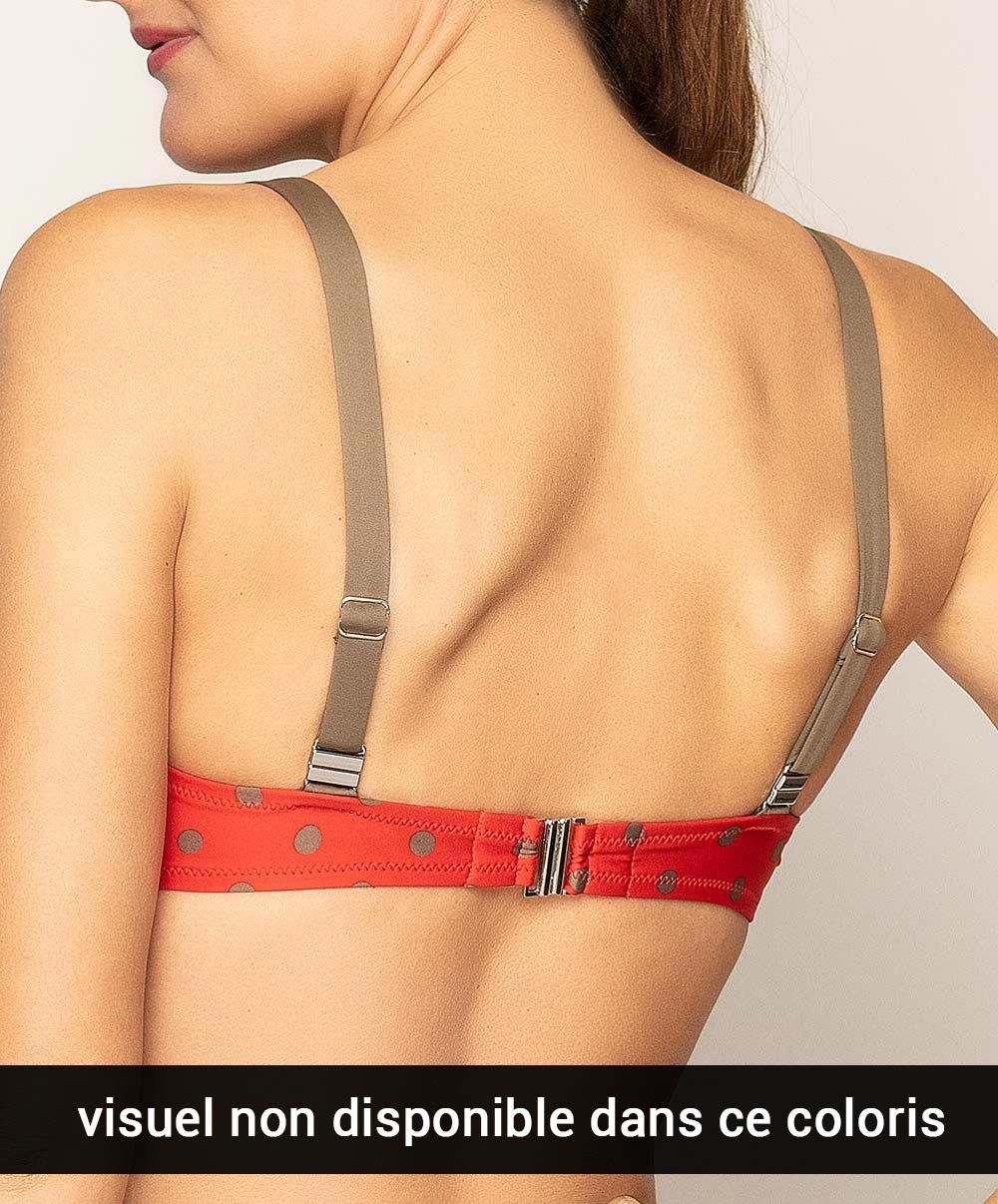 Maillot de bain grande taille coque La Pois Toujours acqua brun Antigel Bain FBA4022-PA