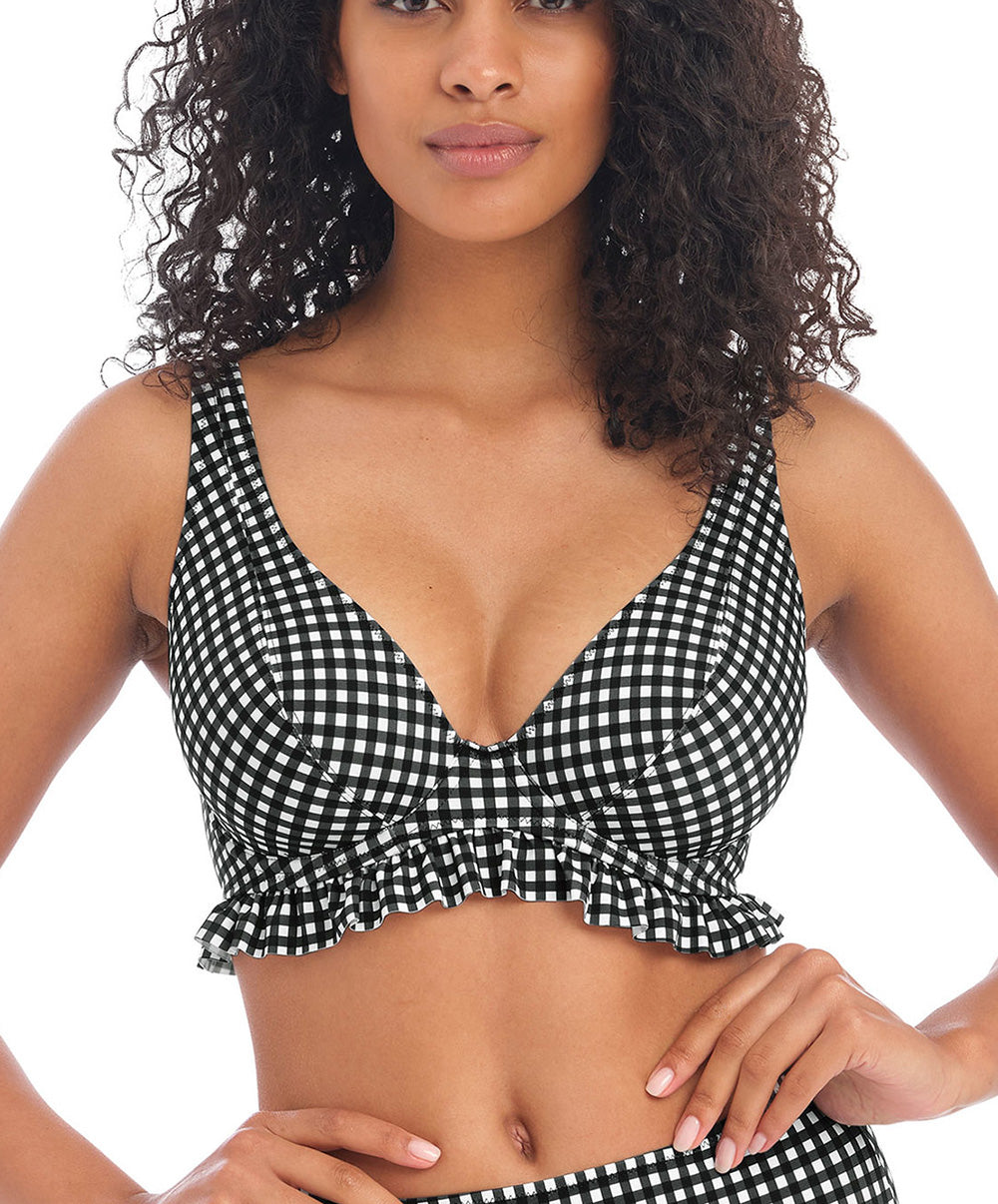 Soutien-gorge de bain foulard apex haute Check In monochrome Freya swim AS201913-MOM