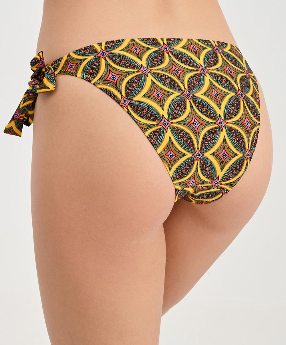 Maillot de bain slip à nouettes bikini La Muse Africa jaune Antigel Bain EBB0156-JA